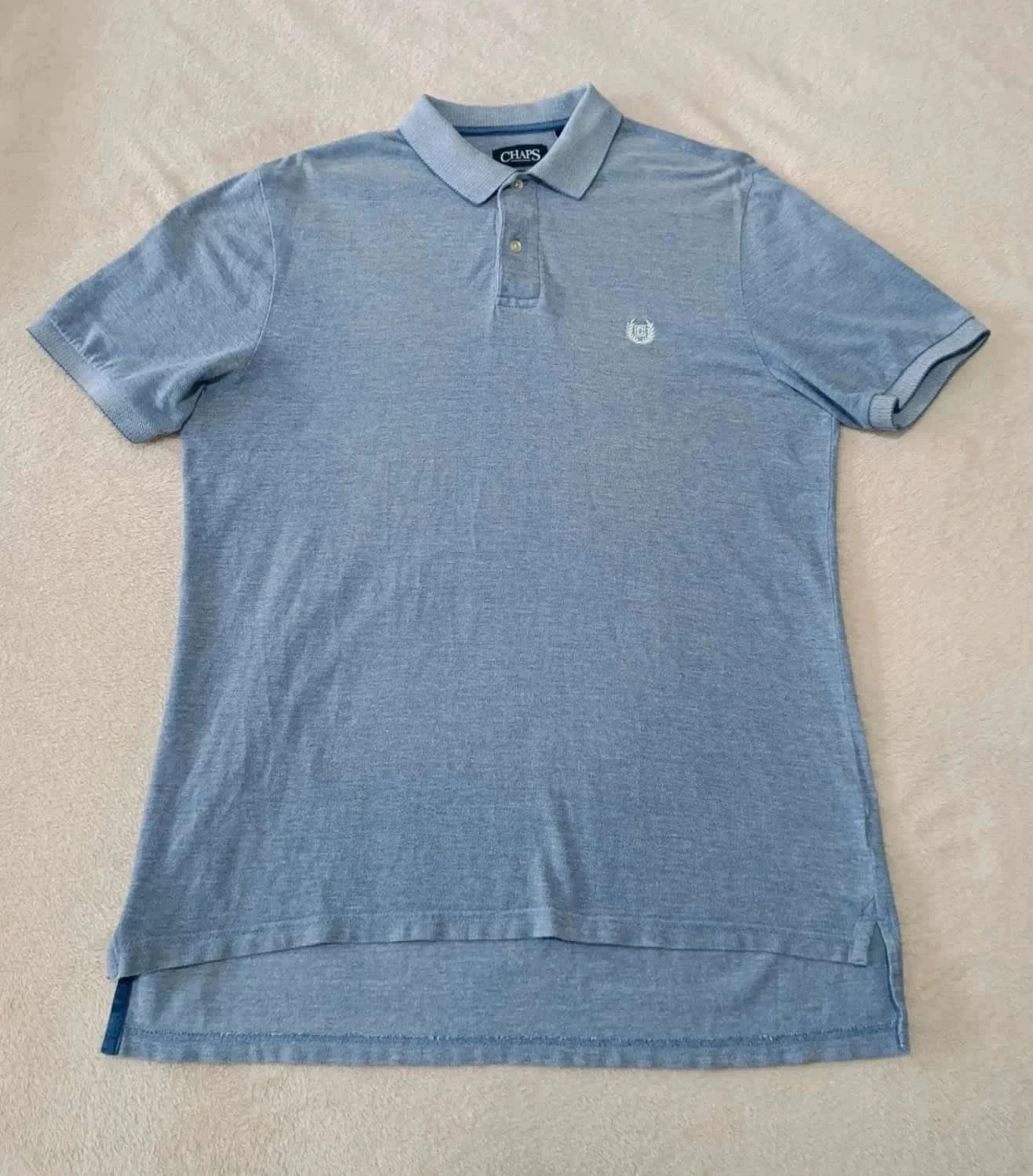 Blue Heather Chaps Polo Embroidered Logo Size M – photo 2